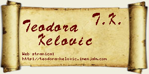Teodora Kelović vizit kartica